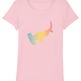 Hammerhead Shark - Ladies Fit Hand Printed Cotton T-Shirt